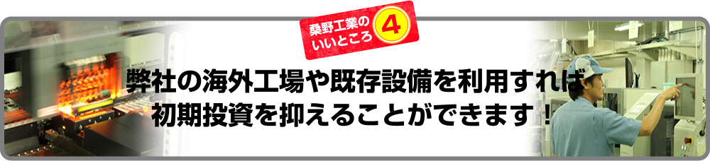 弊社の既存施設を利用すれば初期投資を抑えることができます！